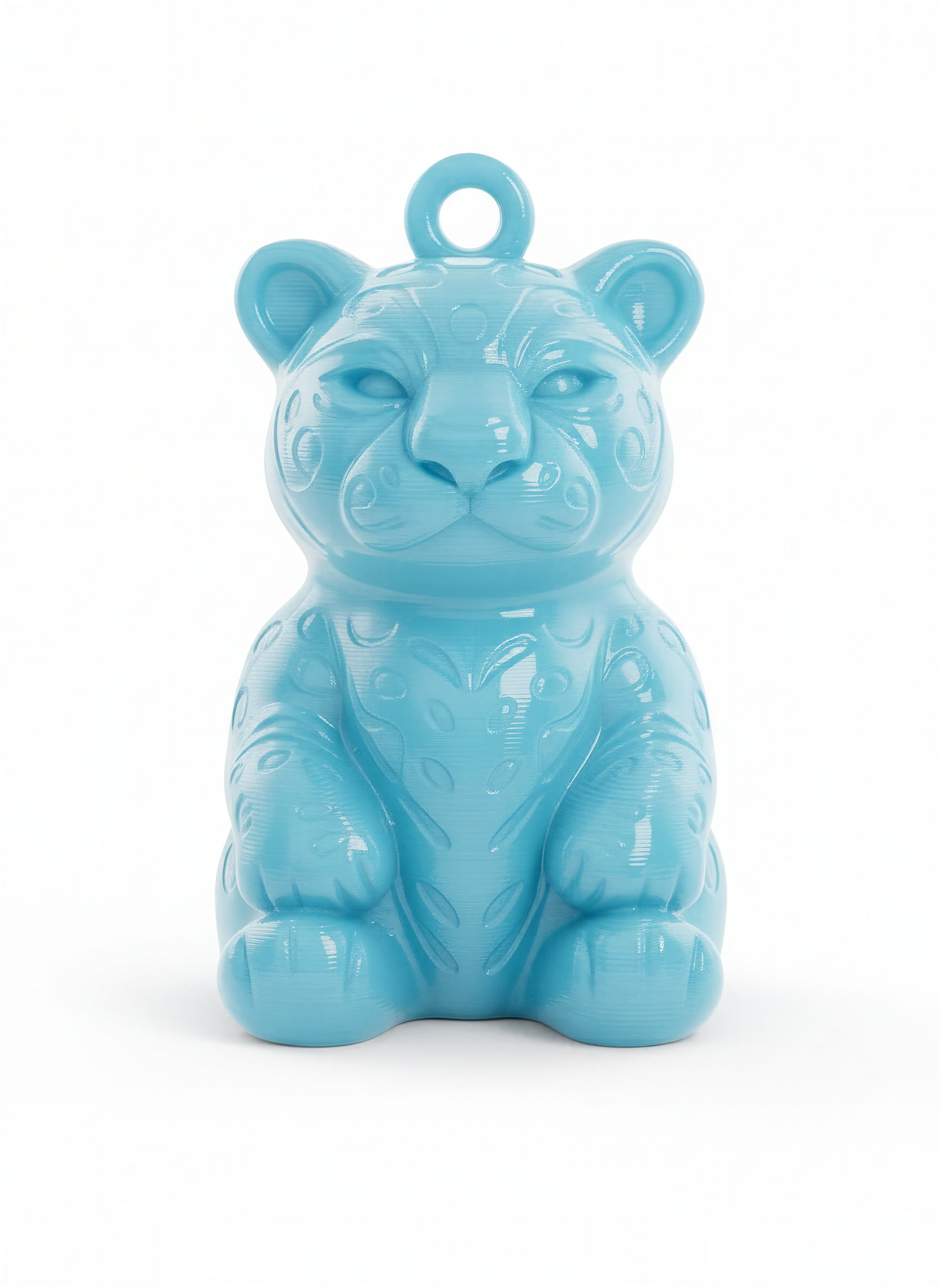 Charm de oso azul pastel impreso en 3D, accesorio pequeño de moda con aro superior.