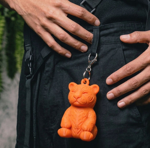 Llavero tigre naranja impreso en 3D, modelo exclusivo BLINBLINXFEC, accesorio de moda 3D