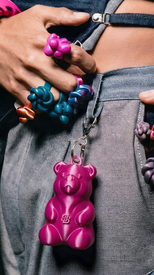 Cartera impresa en 3D rosa, diseño exclusivo BLINBLINXFEC, accesorio de moda 3D impreso