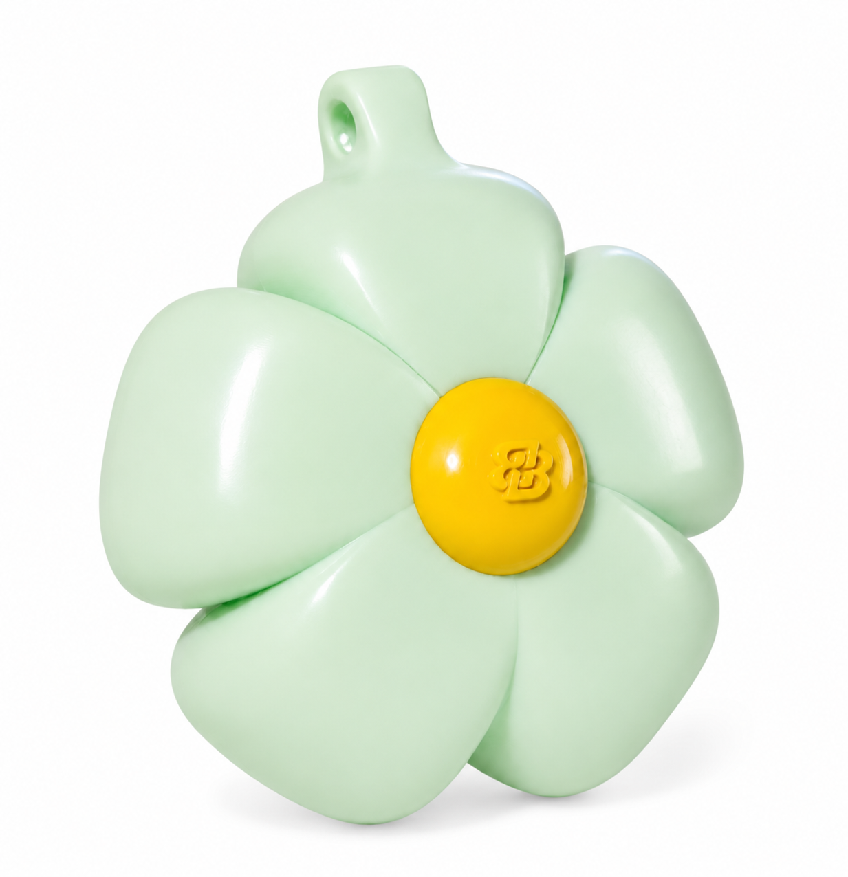 FlowerPop™ Lip Case color menta, porta bálsamo labial en forma de flor con acabado brillante.