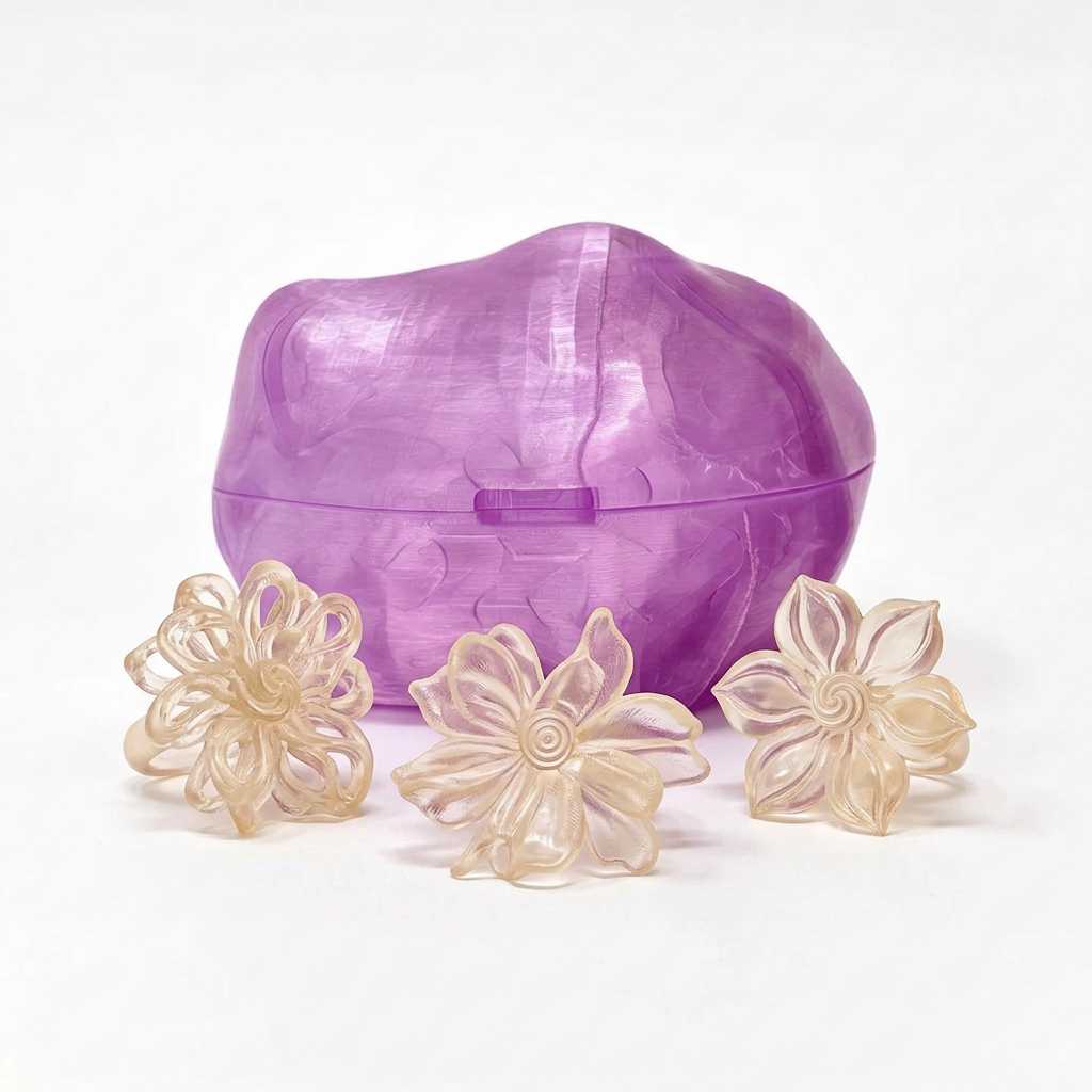 ÁMBAR Rings Set con tres anillos y joyero grande